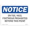 Signmission OSHA Notice, 3.5" Height, NOTICE Open Toe Heel Footwear Prohibited Sign, 5" X 3.5", Landscape OS-NS-D-35-L-16300 - alternate 1